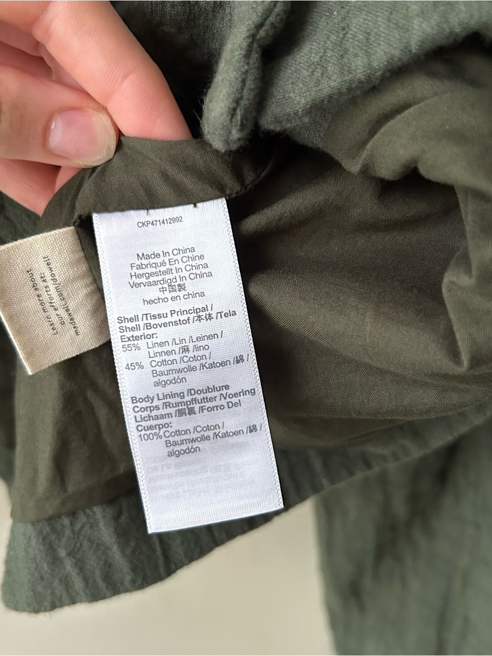 Madewell The Drop-Shoulder Crop Blazer Jacket Cotton-Linen Foraged Green S - Picture 10 of 13